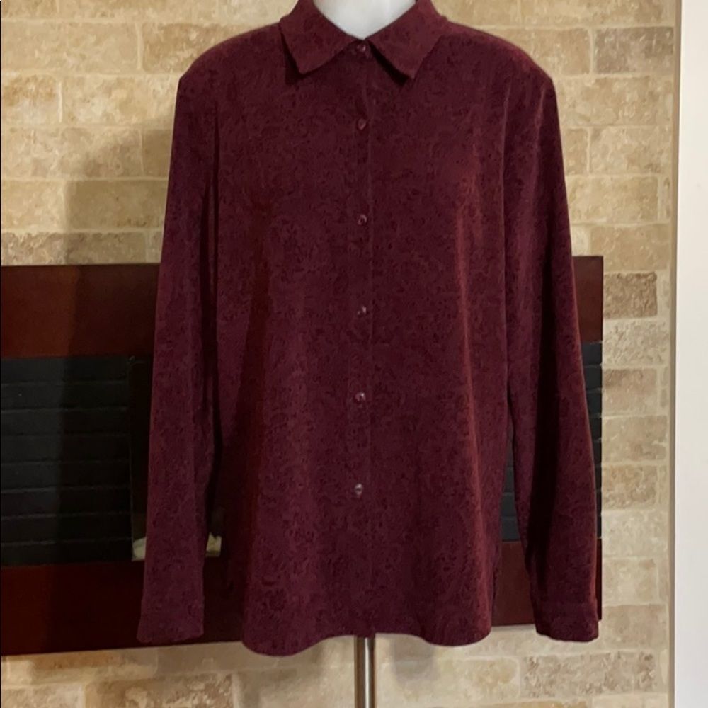 Norton McNaughton burgundy button down shirt